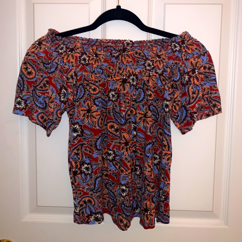 Off the shoulder flouncy blouse top